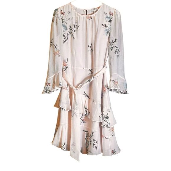 JOIE Kayane Asymmetrical Tiered Ruffle Silk Dress Rose Bud Size 0 📦 - Picture 4 of 10